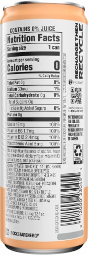Rockstar® Focus Sugar Free White Peach Energy Drink Can Perspective: right