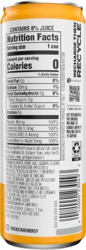 Rockstar® Focus Sugar Free Orange Pineapple Energy Drink Can Perspective: right