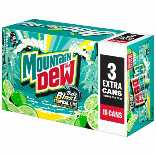 Mountain Dew® Baja Blast Soda Cans Perspective: right