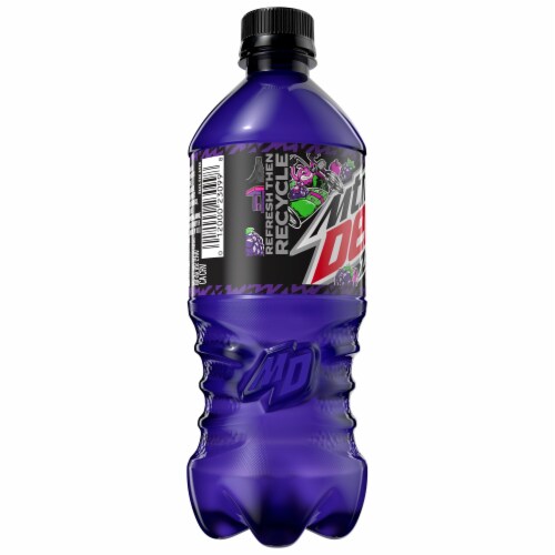 Mountain Dew Purple Thunder Zero Sugar Soda Bottle Perspective: right