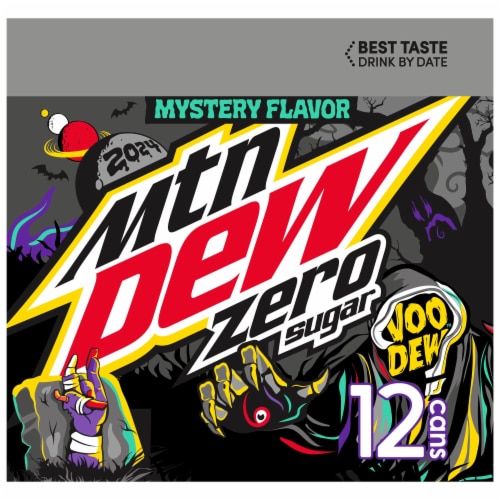 Mountain Dew Zero Sugar Voo Dew® Mystery Flavor Soda Cans Perspective: right