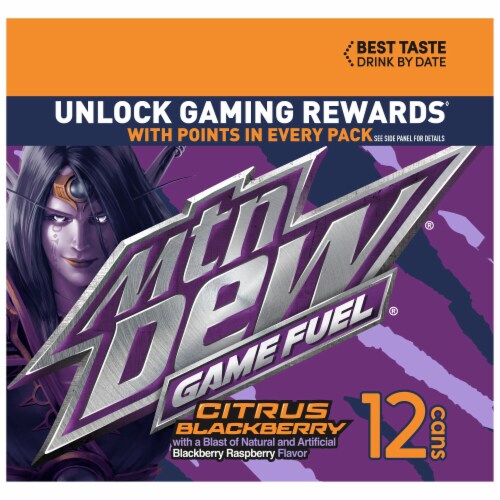 Mountain Dew® Game Fuel Citrus Blackberry Soda Cans Perspective: right