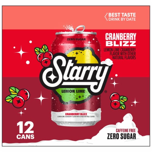 Starry® Zero Sugar Cranberry Blizz Soda Cans Perspective: right