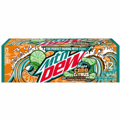 Mountain Dew® Baja Blast Cabo Citrus Soda Cans Perspective: right