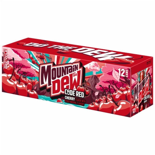 Mountain Dew® Code Red Soda Cans Perspective: right
