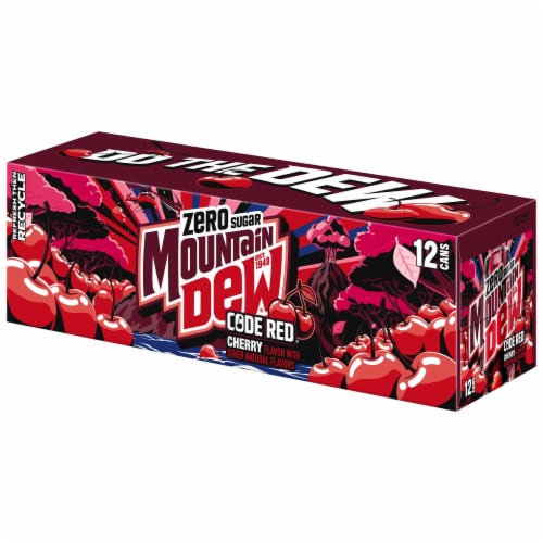 Mountain Dew® Zero Sugar Code Red Soda Cans Perspective: right