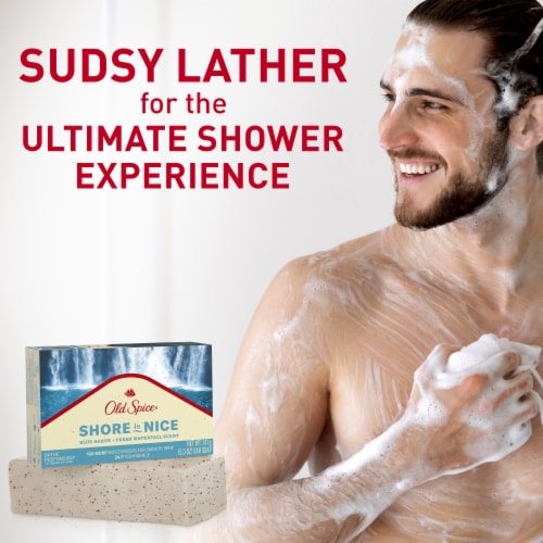 Old Spice Bar Soap Shore with Is Nice Blue Agave + Fresh Waterfall Perspective: right