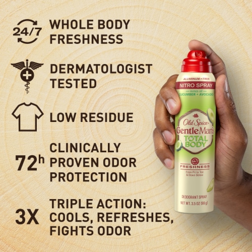 Old Spice® Gentleman's Total Body Deodorant Spray Cucumber & Avocado Aluminum Free Perspective: right