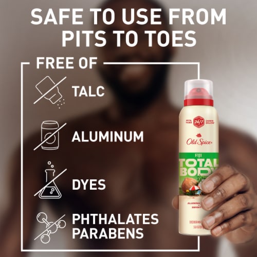 Old Spice Total Body Fiji Deodorant Spray, Aluminum Free Fiji, Dermatologist Tested Perspective: right