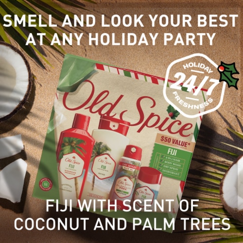 Old Spice Holiday Gift Set for Men, Fiji, Body Wash, AP/Deo