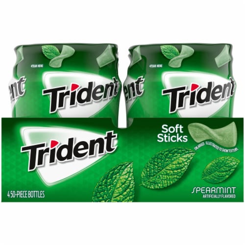 Trident Unwrapped Spearmint Sugar Free Gum 200 Count Perspective: right