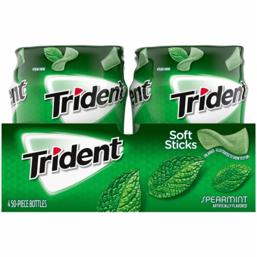 Trident Unwrapped Spearmint Sugar Free Gum 200 Count Perspective: right