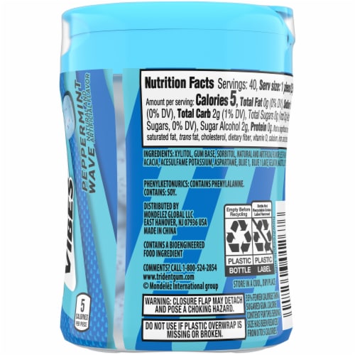 Trident Vibes Peppermint Wave Sugar Free Gum Perspective: right