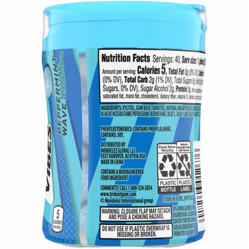 Trident Vibes Peppermint Wave Sugar Free Gum Perspective: right
