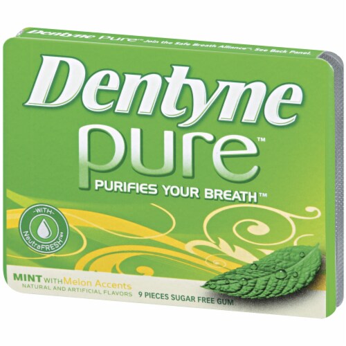 Dentyne Pure Mint with Melon Accents Sugar-Free Gum Perspective: right