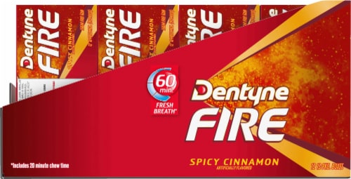 Dentyne Fire Spicy Cinnamon Sugar Free Gum Perspective: right