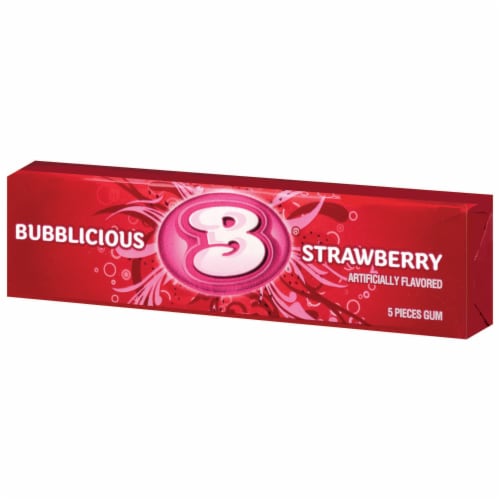 Bubblicious Strawberry Bubble Gum, 5 ct - King Soopers