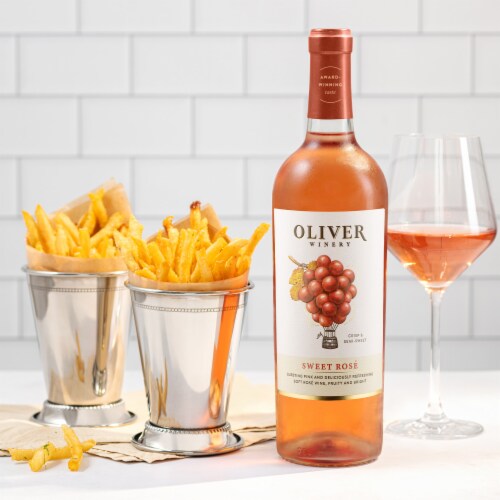 Oliver Winery Sweet Rosé Wine Perspective: right