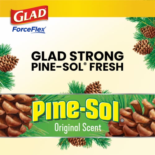 Glad ForceFlex Drawstring Large Trash Bags Guaranteed Strong With Pine-Sol Original Scent 30 Gallon Perspective: right