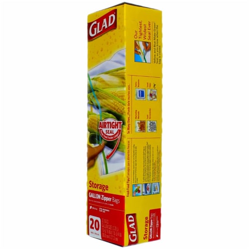 Glad Zipper Food Storage Freezer Bags - Gallon - 20 Count Perspective: right