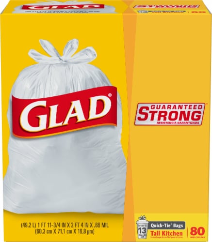 Glad Large Quick-Tie Trash Bags, 40 ct / 30 gal - Smith's Food and Drug