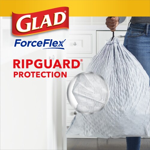 Glad ForceFlex Fragrance Free Drawstring Tall Kitchen Trash Bags 13 Gallon Perspective: right