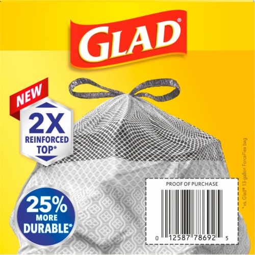 Glad® ForceFlexPlus Gain Original Febreze 13 Gallon Kitchen Trash Bags Perspective: right