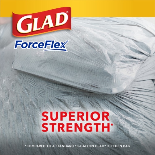 Glad ForceFlex Tall Kitchen Drawstring Trash Bags, 13 Gallon, Unscented, 90  CT