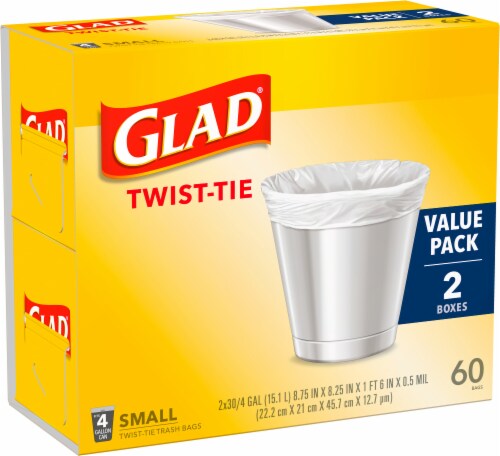 Glad Small Twist-Tie Trash Bags, 60 ct - Pay Less Super Markets