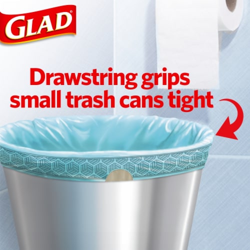 Glad OdorShield Small Drawstring Febreze Beachside Breeze Trash Bags Perspective: right