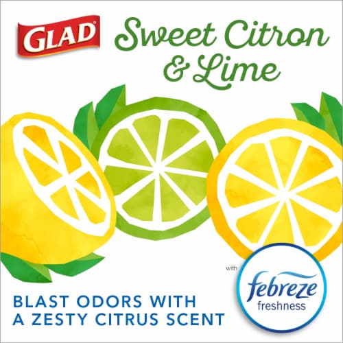 Glad ForceFlexPlus Tall Kitchen Febreze Sweet Citron and Lime Trash Bags Perspective: right