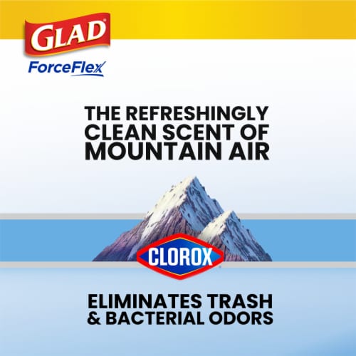 Glad ForceFlex with Clorox Mountain Air Scent Large Drawstring Trash Bags Perspective: right