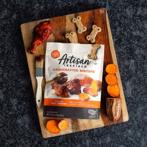 Artisan Inspired® BBQ Chicken & Sweet Potato Dog Biscuits Perspective: right