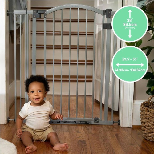 Summer Infant 38 Inch Extra Tall and Wide Pet and Baby Mounted Safety Gate Gray 1 Piece Baker s