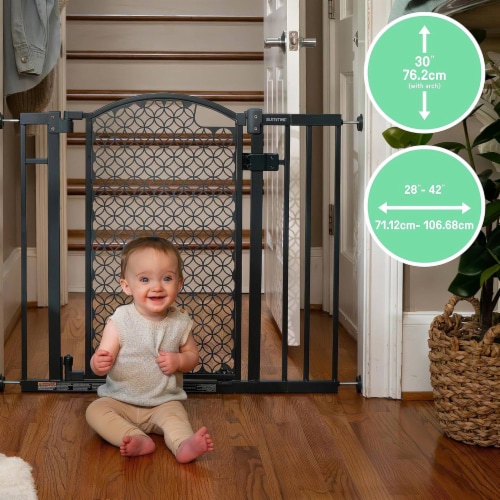 Summer Infant 30 Inch Modern Home Walk Thru Auto Close Pet and Baby Gate Gray 1 Piece Pick n Save