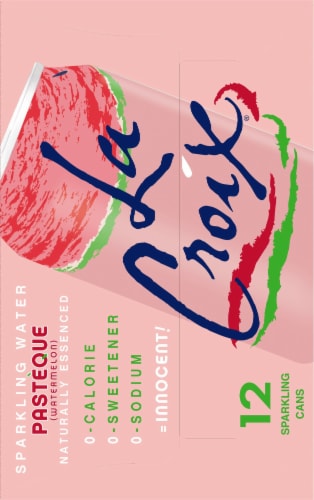 LaCroix® Pasteque Watermelon) Flavored Sparkling Water Cans Perspective: right