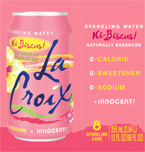 LaCroix® Hi-Biscus! Flavored Sparkling Water Cans Perspective: right