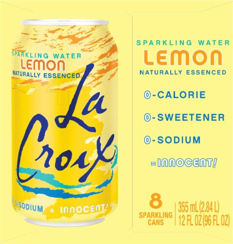 LaCroix® Lemon Flavored Sparkling Water Cans Perspective: right