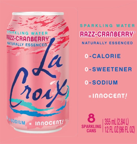 LaCroix® Razz-Cranberry Flavored Sparkling Water Cans Perspective: right