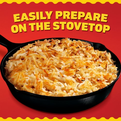 Ore-Ida Shredded Hash Browns Frozen Potatoes Value Size, Bag Perspective: right