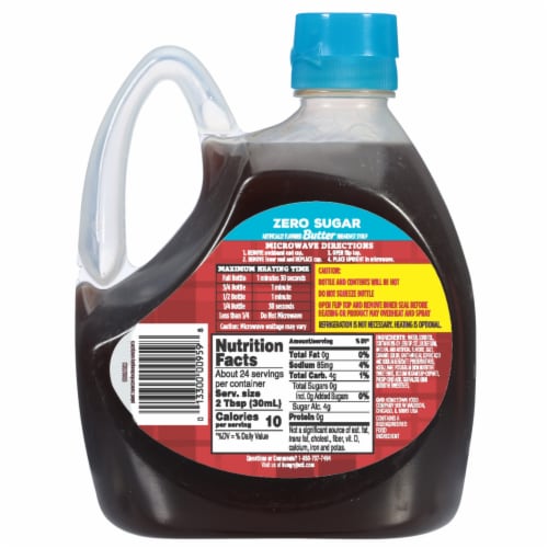 Hungry Jack Zero Sugar Butter Syrup, 24.0 Fl Oz Bottle Perspective: right