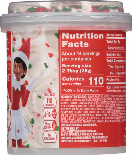 Pillsbury Funfetti® The Elf on the Shelf® Peppermint Vanilla Whipped Frosting with sprinkles Perspective: right