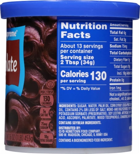 Pillsbury Creamy Supreme Chocolate Frosting Perspective: right