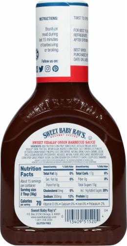 Sweet Baby Ray's® Sweet Vidalia® Onion BBQ Sauce Perspective: right