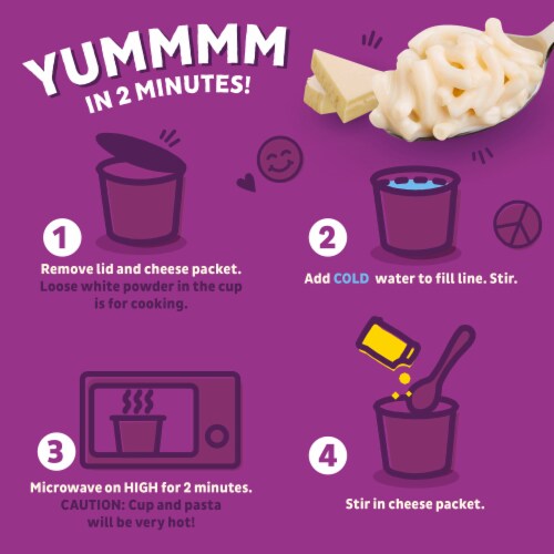 Annie’s Organic White Cheddar Microwave Mac N Cheese Macaroni and Cheese Dinner Cup Perspective: right