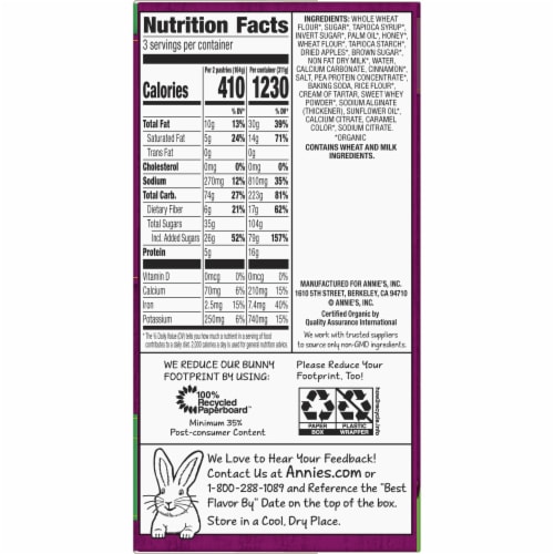 Annie's Organic Brown Sugar Cinnamon Toaster Pastries with Frosting 6 Count Perspective: right