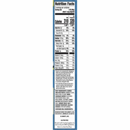 Annie's Gluten Free Quinoa Rice Pasta & White Cheddar Perspective: right