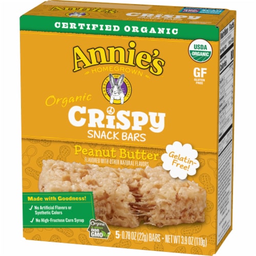 Annie's™ Organic Gluten Free Peanut Butter Crispy Snack Bars Perspective: right
