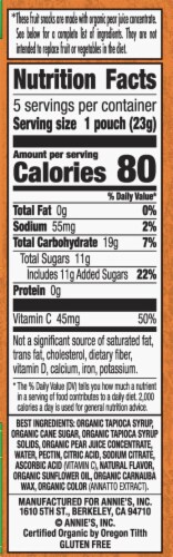 Annie's Organic Sunny Citrus Bunny Fruit Snacks Perspective: right