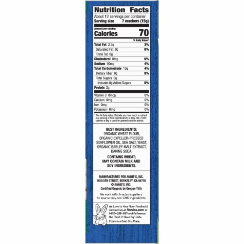 Annie's™ Organic Classics Baked Saltine Crackers Perspective: right